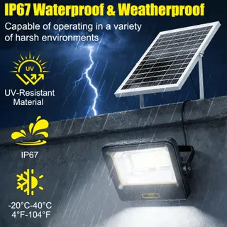 TOPBOS Solarlamp Buiten Afstandsbediening Garage Waterdicht 200W IP67 — miniatuur 4