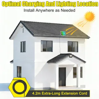 TOPBOS Solarlamp Buiten Afstandsbediening Garage Waterdicht 200W IP67 — miniatuur 5