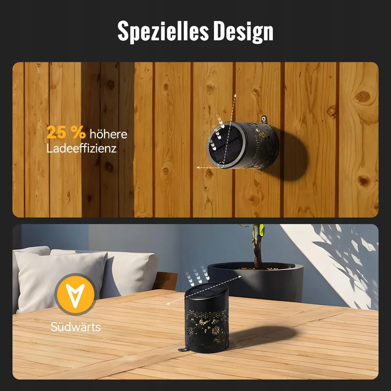 FABSTYL Solar LED Wandlampen Buiten Terras Tuin 2 Stuks — foto 4