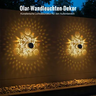 FABSTYL Solar LED Wandlampen Buiten Terras Tuin 2 Stuks — miniatuur 2