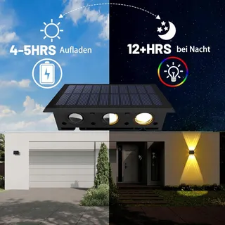 DELAIGLOW Solar Tuinlamp Terras Warmwit 6 LED IP67 — miniatuur 3