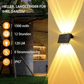 DELAIGLOW Solar Tuinlamp Terras Warmwit 6 LED IP67 — miniatuur 2