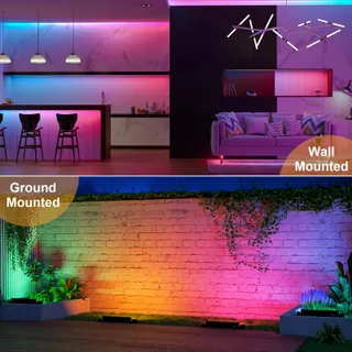 INDMIRD RGB Schijnwerper App Afstandsbediening 50W IP66 — miniatuur 6