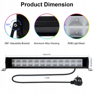 INDMIRD RGB Schijnwerper App Afstandsbediening 50W IP66 — miniatuur 9