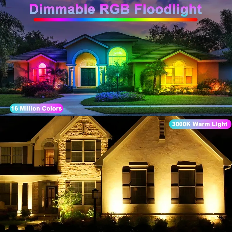 INDMIRD RGB Schijnwerper App Afstandsbediening 50W IP66 — foto 2