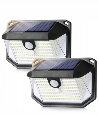 EAGEEN Solar LED Buitenlamp met Bewegingssensor IP65 Zwart 2 Stuks — miniatuur 1