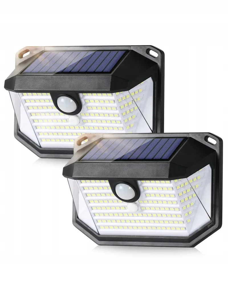 EAGEEN Solar LED Buitenlamp met Bewegingssensor IP65 Zwart 2 Stuks — foto 1