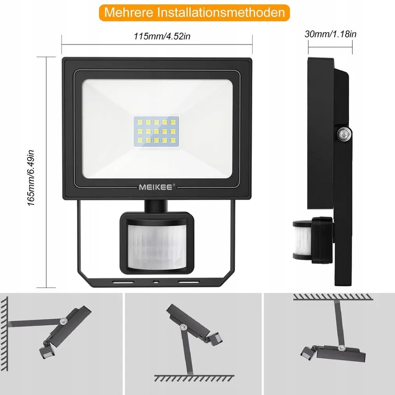 MEIKEE LED Schijnwerper Afstandsbediening Verstelbaar 15W 6500K IP66 — foto 6