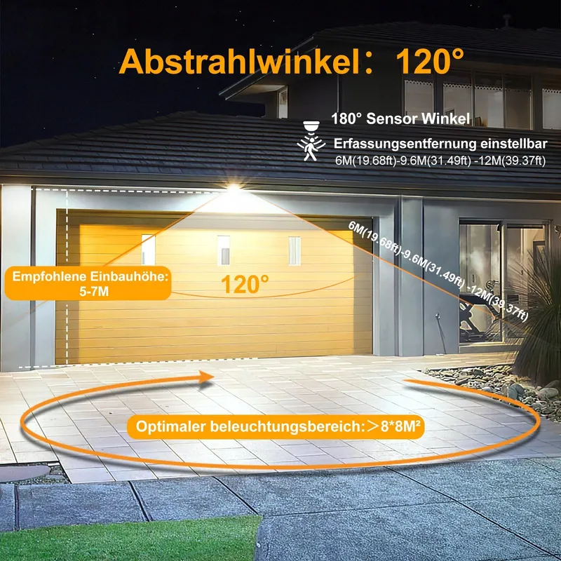 MEIKEE LED Schijnwerper Bewegingssensor Waterdicht Krachtig 60W 6500K IP66 — foto 2