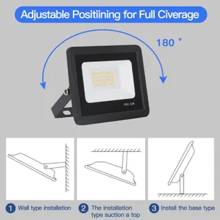 FUPE LED Schijnwerper Buiten Waterdicht Tuin Zwart 20W IP65 — miniatuur 7
