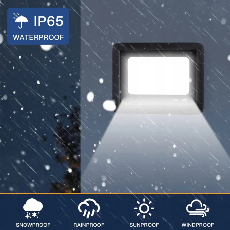 FUPE LED Schijnwerper Buiten Waterdicht Tuin Zwart 20W IP65 — foto 4