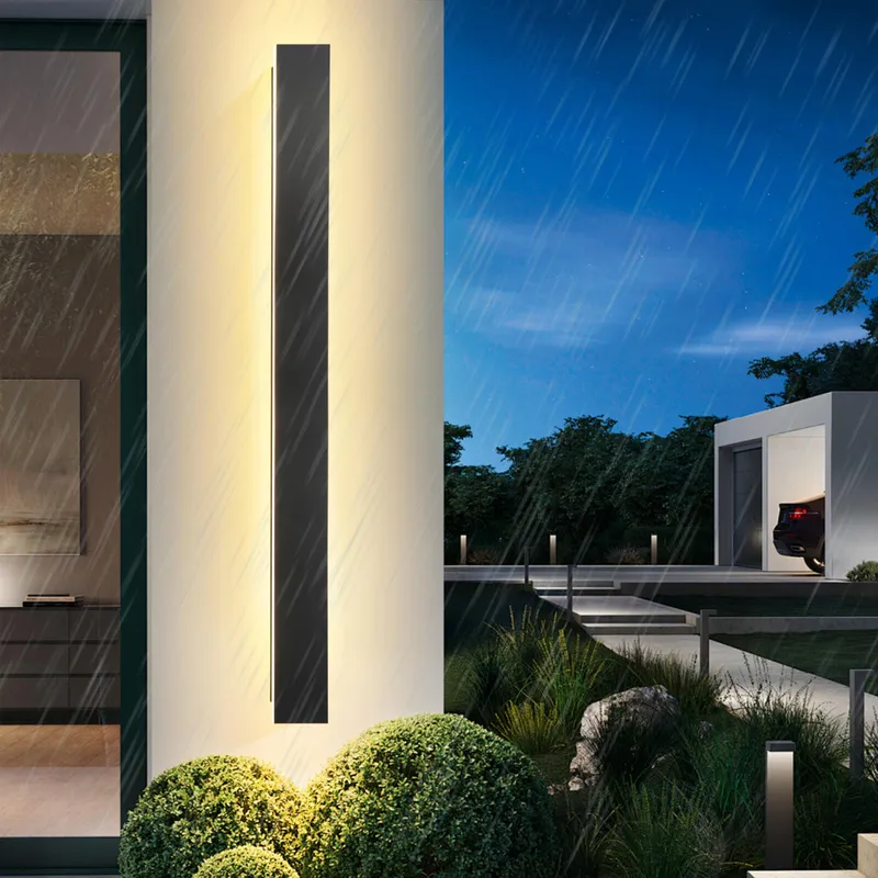 YUEEU LED Buitenwandlamp Lang Zwart Waterdicht IP65 — foto 1