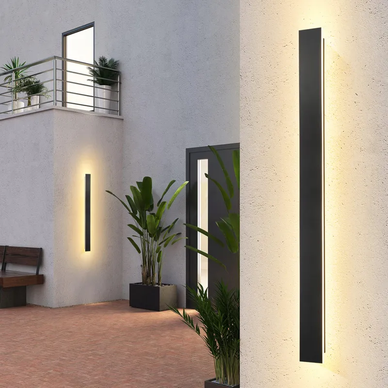 YUEEU LED Buitenwandlamp Lang Zwart Waterdicht IP65 — foto 7