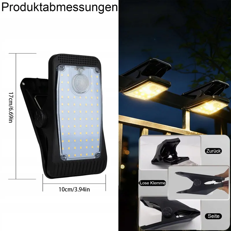 HQYNSS Solarlamp Bewegingssensor Terras Tuin Warmwit 1500mAh — foto 8