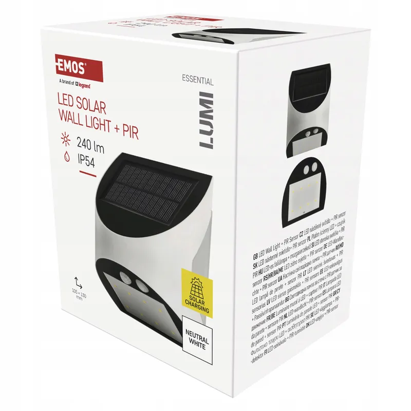EMOS Solarlamp LED Bewegingssensor Huis Tuin Wit 240lm — foto 6