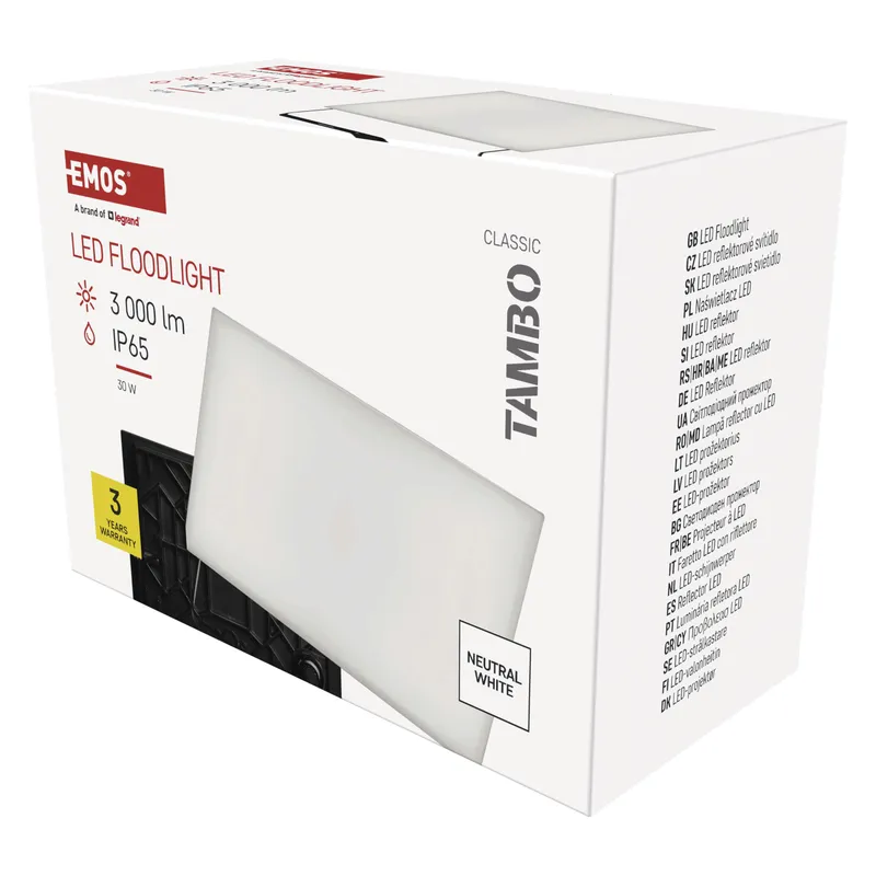 EMOS Tambo LED Schijnwerper Ultraplat Waterdicht Zwart 30W 3000lm — foto 7