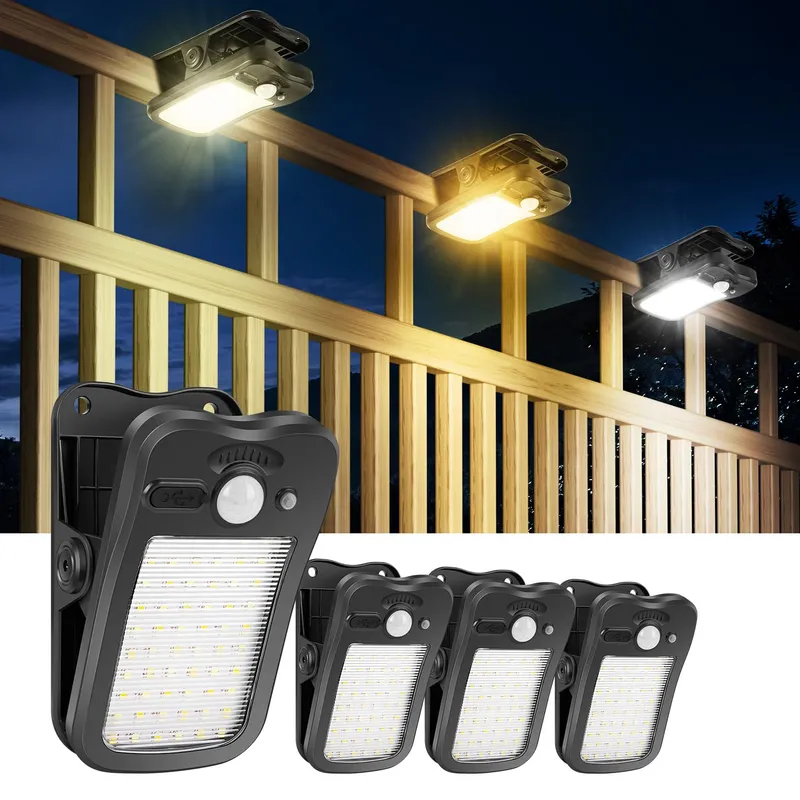 BLUEYU Solarlampen Met Bewegingsmelder USB Afstandsbediening 4 Stuks — foto 1