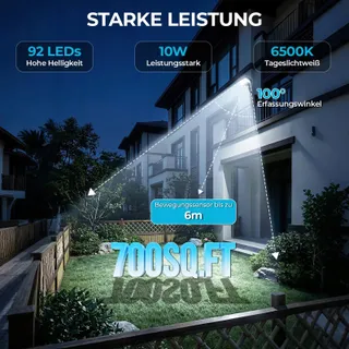 LUSTALED Solarlamp Buiten Met Bewegingssensor USB 92 LED 3 Standen — miniatuur 5