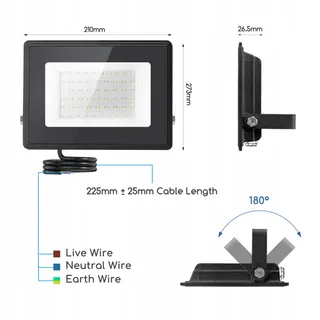 AIGOST LED Schijnwerper Waterdicht Tuin Garage Fel 50W IP65 — miniatuur 6