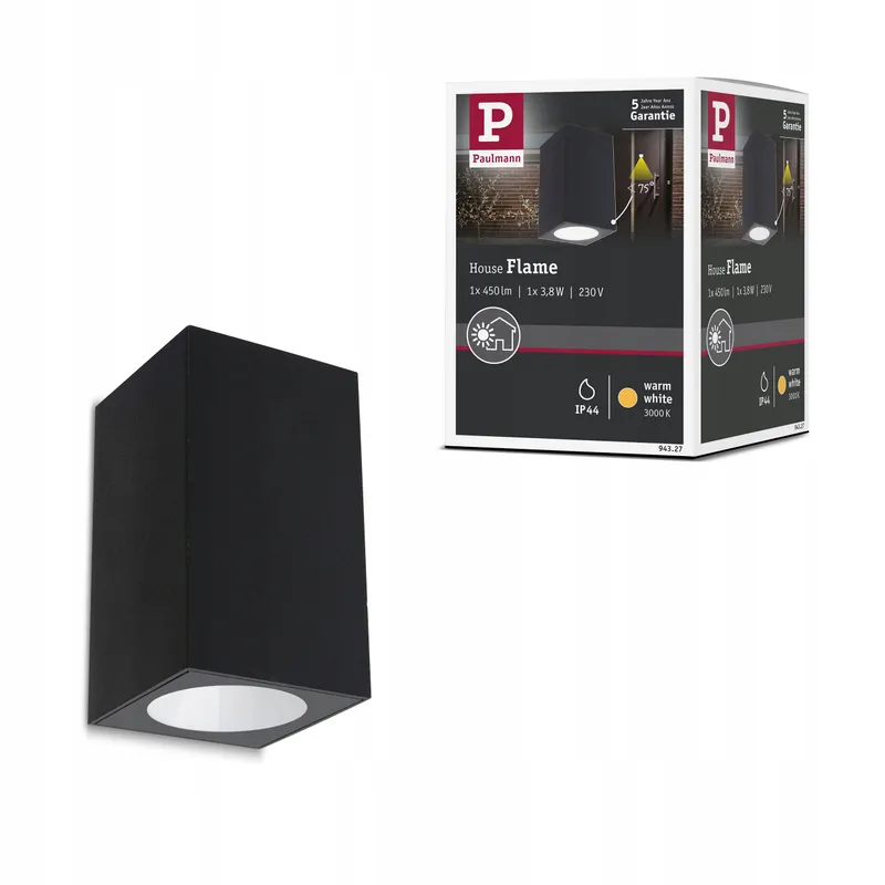 PAULMANN Flame LED Buitenwandlamp Antraciet Aluminium IP44 3000K — foto 1