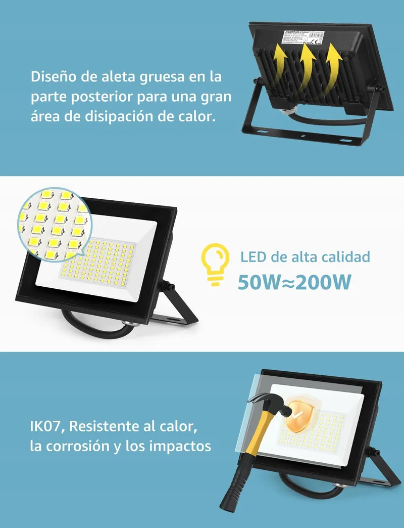 AIGOST LED Schijnwerper Waterdicht Helder Garage Tuin 50W IP65 — foto 3