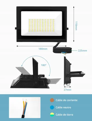 AIGOST LED Schijnwerper Waterdicht Helder Garage Tuin 50W IP65 — miniatuur 4