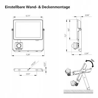 PHILIPS ProjectLine LED Schijnwerper met Sensor Zwart 30W 4000K — miniatuur 3