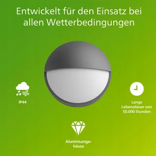 PHILIPS Capricorn LED Buitenwandlamp Modern IP44 Antraciet — miniatuur 2