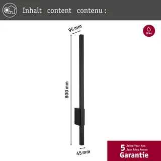 PAULMANN LED Buitenwandlamp Antraciet Warm Wit IP44 — miniatuur 3