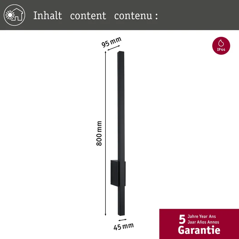 PAULMANN LED Buitenwandlamp Antraciet Warm Wit IP44 — foto 3