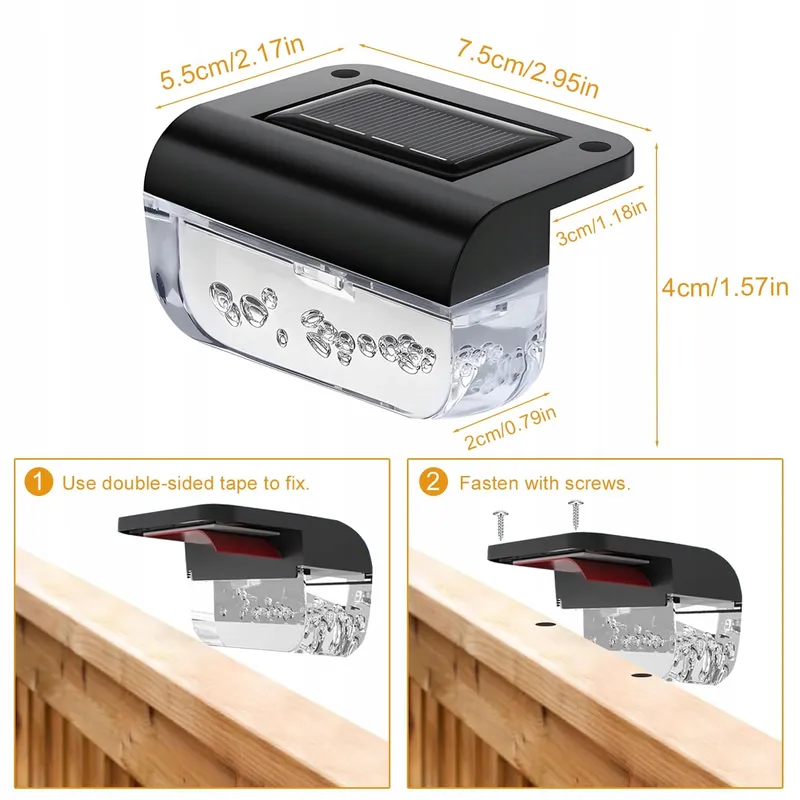 ANMOSSI Solar Tuinlampen LED Terras Trap Waterdicht 12 Stuks — foto 5