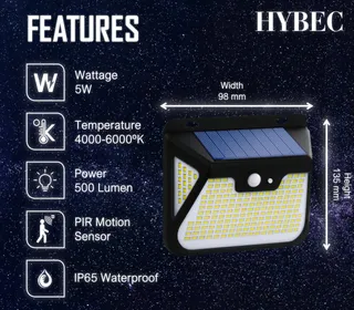 HYBEC Solarlampen Met Bewegingsmelder LED Tuin Waterdicht 6 Stuks — miniatuur 2