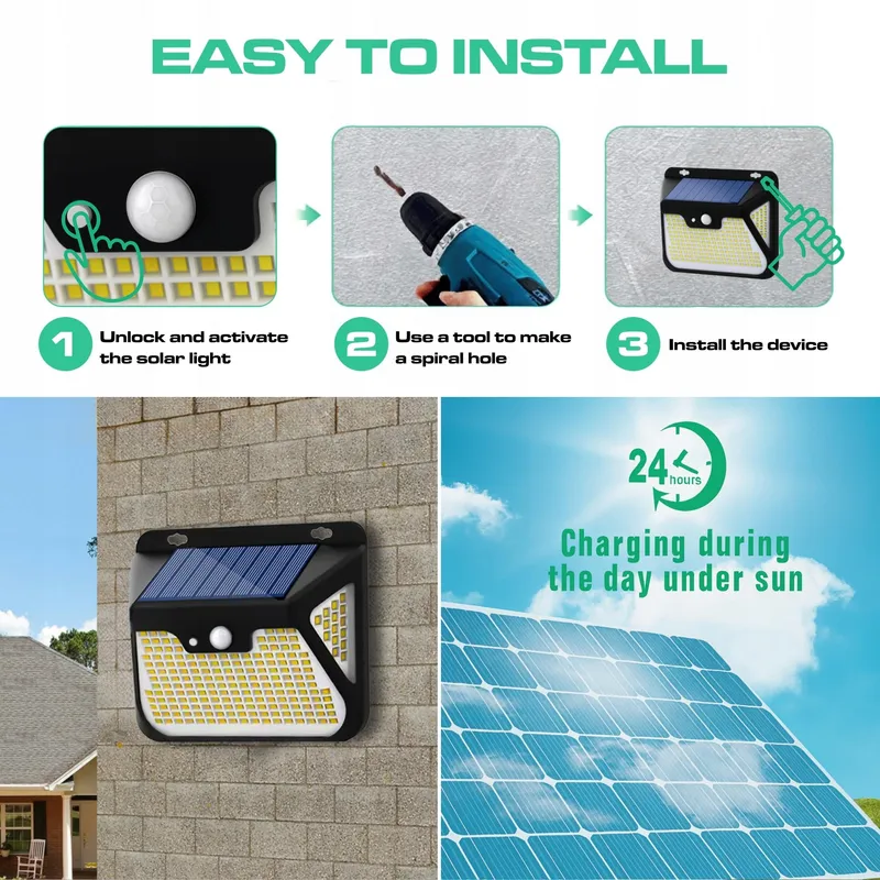 HYBEC Solarlampen Met Bewegingsmelder LED Tuin Waterdicht 6 Stuks — foto 5