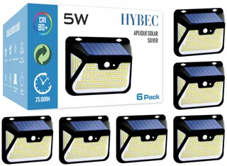 HYBEC Solarlampen Met Bewegingsmelder LED Tuin Waterdicht 6 Stuks — miniatuur 1