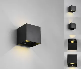 REALITY LED Wandlamp Oplaadbaar Zwart Met Bewegingsmelder USB-C — miniatuur 2