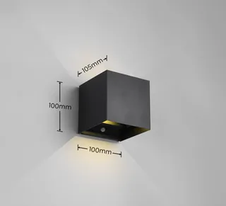 REALITY LED Wandlamp Oplaadbaar Zwart Met Bewegingsmelder USB-C — miniatuur 3