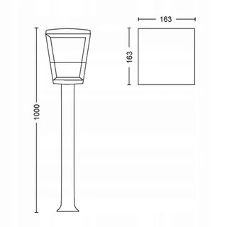 PHILIPS Hue Econic Smart LED Tuinlamp Kleur Ambiance — miniatuur 7