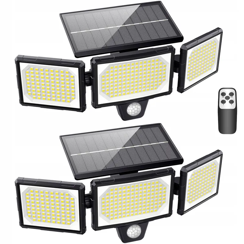 MEXLLEX Solar Buitenlamp Bewegingsmelder Afstandsbediening 304 LED IP65 — foto 1