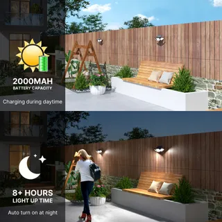 MEXLLEX Solar Buitenlamp Bewegingsmelder Afstandsbediening 304 LED IP65 — miniatuur 3