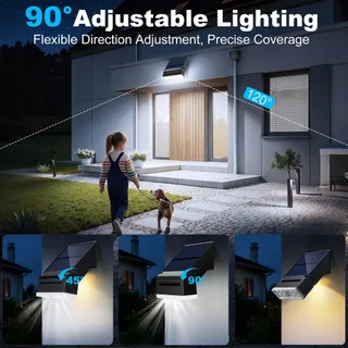 GILIWOSY Solarlamp Buiten Met Bewegingssensor Verstelbaar IP65 — miniatuur 2