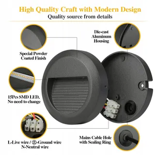 HLFVLITE LED Trapwandlamp Buiten Warmwit 3000K — miniatuur 2
