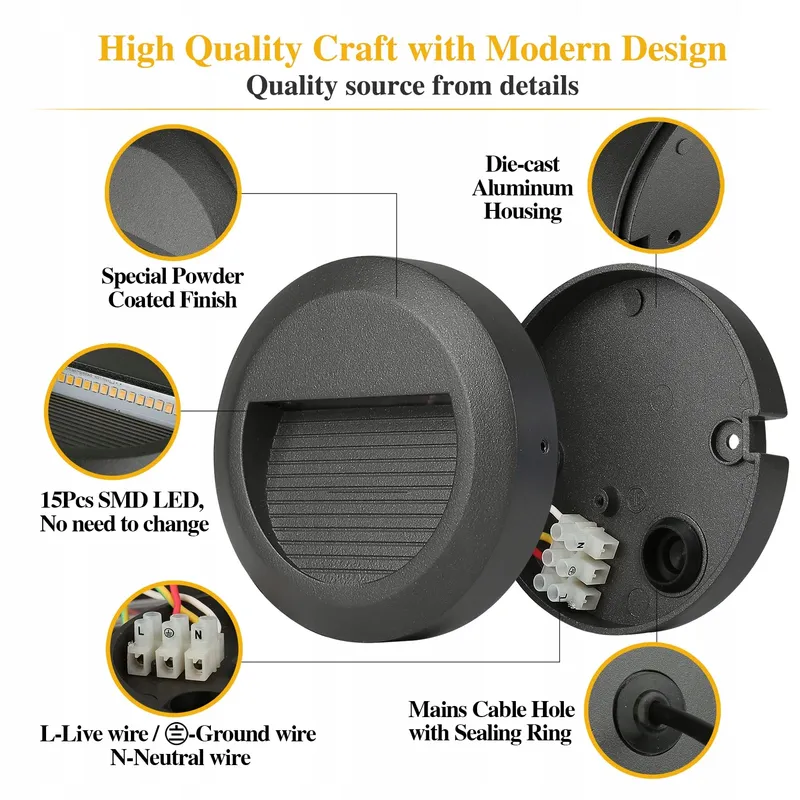 HLFVLITE LED Trapwandlamp Buiten Warmwit 3000K — foto 2