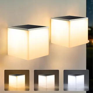 FLACCHI Solar LED Wandlamp Tuin Garage IP44 2 Stuks