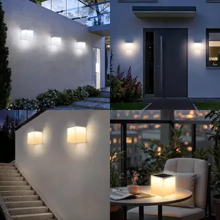FLACCHI Solar LED Wandlamp Tuin Garage IP44 2 Stuks — miniatuur 7