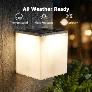FLACCHI Solar LED Wandlamp Tuin Garage IP44 2 Stuks — miniatuur 5