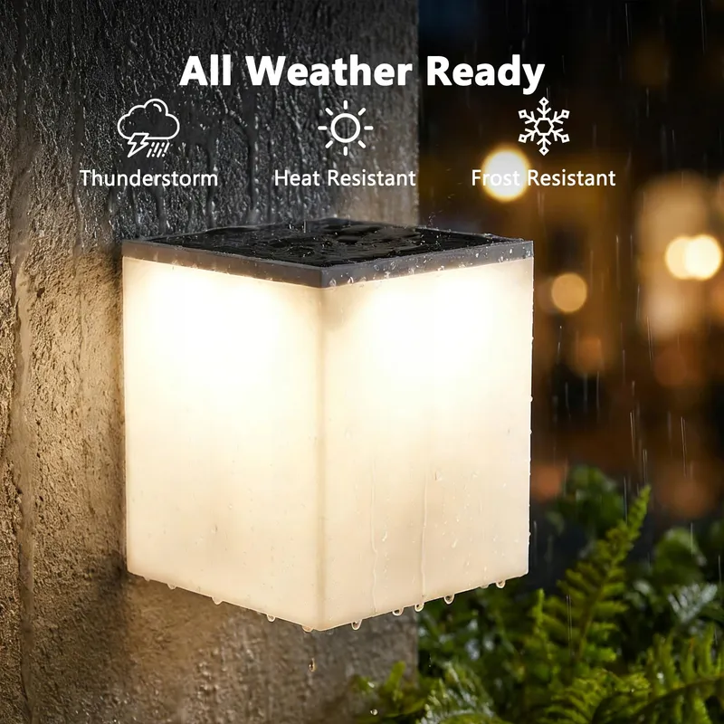 FLACCHI Solar LED Wandlamp Tuin Garage IP44 2 Stuks — foto 5