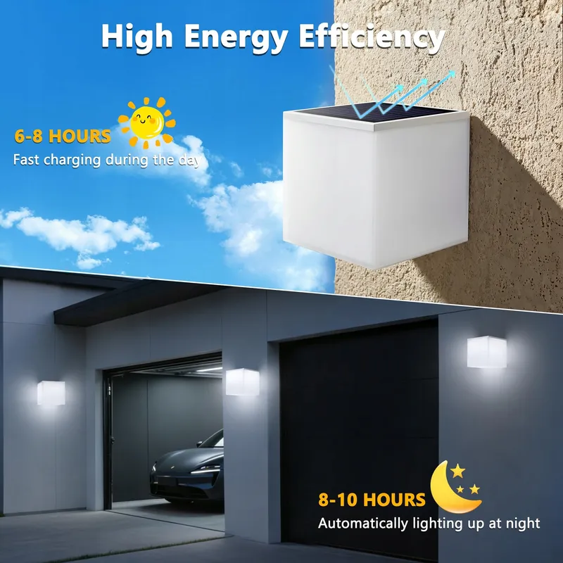 FLACCHI Solar LED Wandlamp Tuin Garage IP44 2 Stuks — foto 3