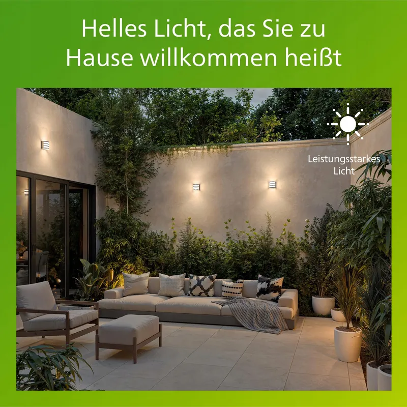 PHILIPS MyGarden Calgary LED Wandlamp Zilver Roestvrij Staal 3W — foto 3