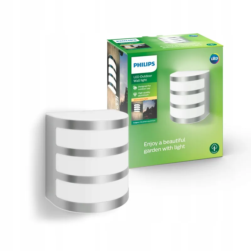 PHILIPS MyGarden Calgary LED Wandlamp Zilver Roestvrij Staal 3W — foto 1