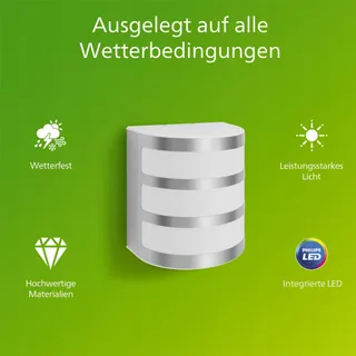 PHILIPS MyGarden Calgary LED Wandlamp Zilver Roestvrij Staal 3W — miniatuur 2
